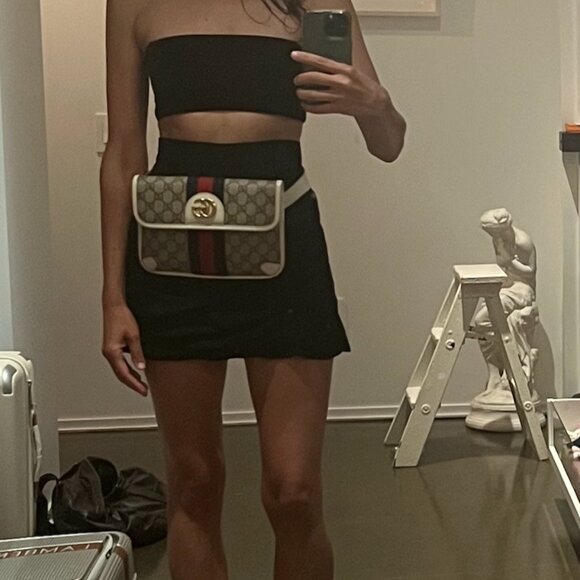 Sandro Paris Luiza layered ruched crepe shorts / skort, size 34 (XS) - Picture 2 of 10